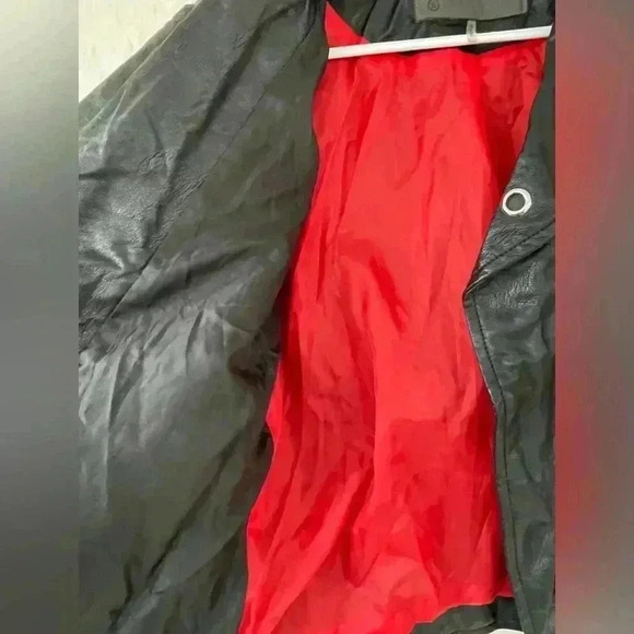 Ci Sono Black Faux Leather Silver Spiked Embellishment Jacket; size S - Picture 8 of 10